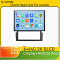 STAPON 13inch 6+64GB for kia sorento 2002-2008 android16 2k 1920x1200p screen carplay android auto 2.5D qled SCREEN quad CORE car android headunit car android stereo WiFi Bluetooth 5.0 GPS FM rear view S132