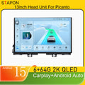 STAPON 13inch 6+64GB for kia picanto 2018-2025 android16 2k 1920x1200p screen carplay android auto 2.5D qled SCREEN quad CORE car android headunit car android stereo WiFi Bluetooth 5.0 GPS FM rear view S132