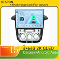 STAPON 13inch 6+64GB for toyota innova 2012-2015 android16 2k 1920x1200p screen carplay android auto 2.5D qled SCREEN quad CORE car android headunit car android stereo WiFi Bluetooth 5.0 GPS FM rear view S132