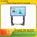 STAPON 13inch 6+64GB for kia sorento 2009-2015 android16 2k 1920x1200p screen carplay android auto 2.5D qled SCREEN quad CORE car android headunit car android stereo WiFi Bluetooth 5.0 GPS FM rear view S132