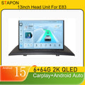 STAPON 13inch 6+64GB for bmw x3 e83 2004-2012 Android15 2k 1920x1200p screen carplay android auto 2.5D qled SCREEN quad CORE car android headunit car android stereo WiFi Bluetooth 5.0 GPS FM rear view S132
