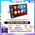 STAPON 1din 9inch 64 128 256GB android16 DSP 4G LET carplay android auto 360camera car android headunit STEREO 2.5D qled touch screen WiFi Bluetooth GPS AM FM s81