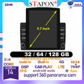 STAPON 9.7inch 2din android16 32 64 128 256GB 4G DSP 360camera voice command ips carplay android auto am fm car headunit stereo tesla vertical screen wifi GPS navigation bluetooth fit 2din 9inch 10 inch panel 9700