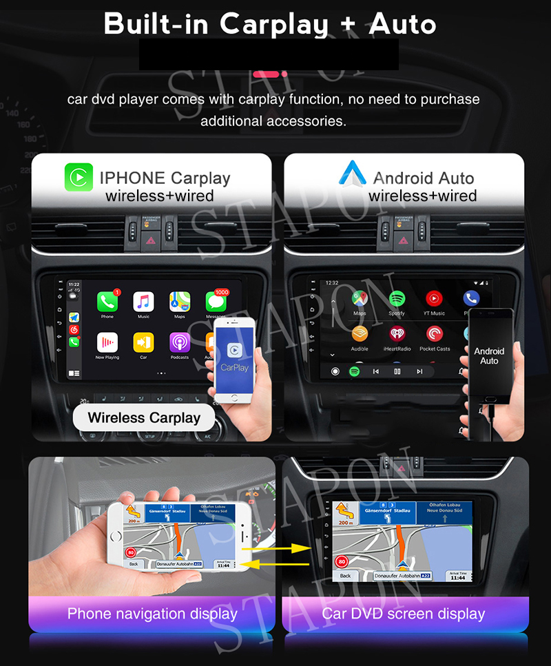 STAPON 9inch for Mitsubishi montero strada 2009-2015 Android16 64 128 256GB 2K QLED IPS carplay android auto OCTA CORE DSP 4G LTE 360camera DASHCAM car stereo android HEAD UNIT plug play WiFi Bluetooth GPS rear view