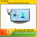 STAPON 13inch 6+64GB for honda jazz 2008-2013 android16 2k 1920x1200p screen carplay android auto 2.5D qled SCREEN quad CORE car android headunit car android stereo WiFi Bluetooth 5.0 GPS FM rear view S132
