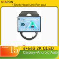STAPON 13inch 6+64GB for kia soul 2007-2012 android16 2k 1920x1200p screen carplay android auto 2.5D qled SCREEN quad CORE car android headunit car android stereo WiFi Bluetooth 5.0 GPS FM rear view S132
