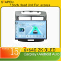 STAPON 13inch 6+64GB for toyota avanza 2011-2018 android16 2k 1920x1200p screen carplay android auto 2.5D qled SCREEN quad CORE car android headunit car android stereo WiFi Bluetooth 5.0 GPS FM rear view S132