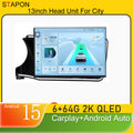 STAPON 13inch 6+64GB for honda city 2014-2019 Android14 2k 1920x1200p screen carplay android auto 2.5D qled SCREEN quad CORE car android headunit car android stereo WiFi Bluetooth 5.0 GPS FM rear view S132