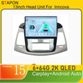 STAPON 13inch 6+64GB for toyota innova 2005-2011 android16 2k 1920x1200p screen carplay android auto 2.5D qled SCREEN quad CORE car android headunit car android stereo WiFi Bluetooth 5.0 GPS FM rear view S132