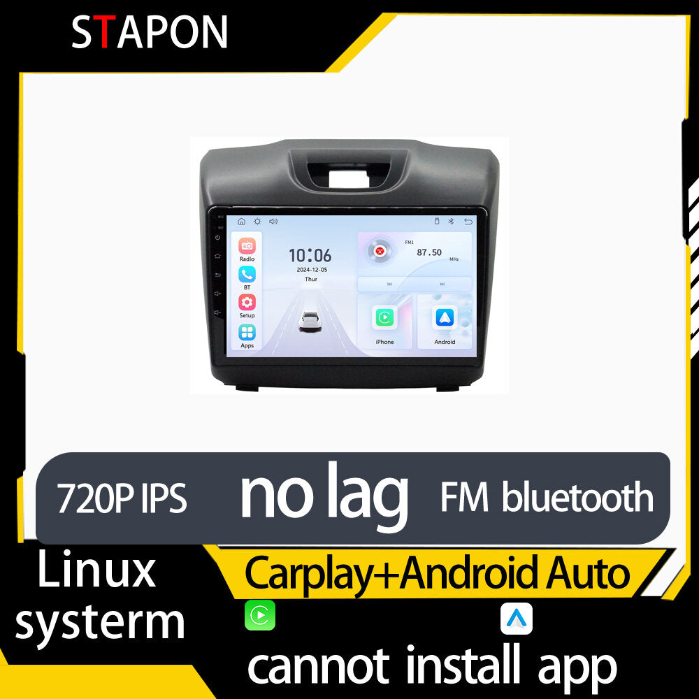 STAPON 9inch for isuzu dmax 2012-2018 linux mp5 with carplay android auto fm 1280x720p ips screen mirror link touch screen steering control L5