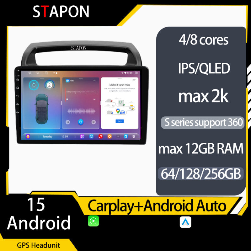 STAPON 9inch for kia carnival 2006-2013 android16 64 128 256GB QLED IPS carplay android auto OCTA CORE DSP 4G LTE 360camera dashcam car stereo android HEAD UNIT plug play multimedia player WiFi Bluetooth GPS