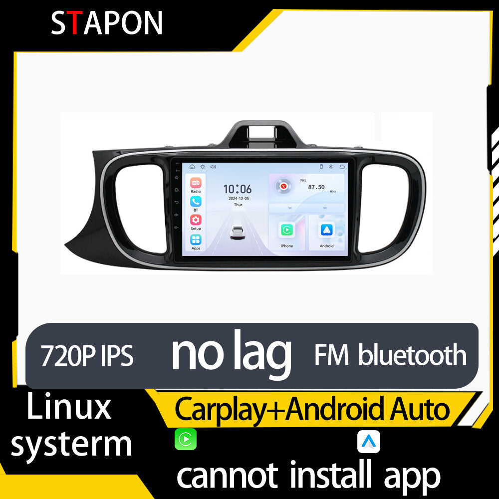 STAPON 9inch for kia pegas soluto 2017-2020 linux mp5 with carplay android auto fm 1280x720p ips screen mirror link touch screen steering control L5