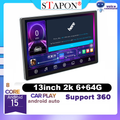 STAPON 13inch 6+64G android16 1920x1200p 2k screen carplay android auto OCTA CORE support 360camera android headunit android stereo WiFi Bluetooth 5.0 GPS FM S13