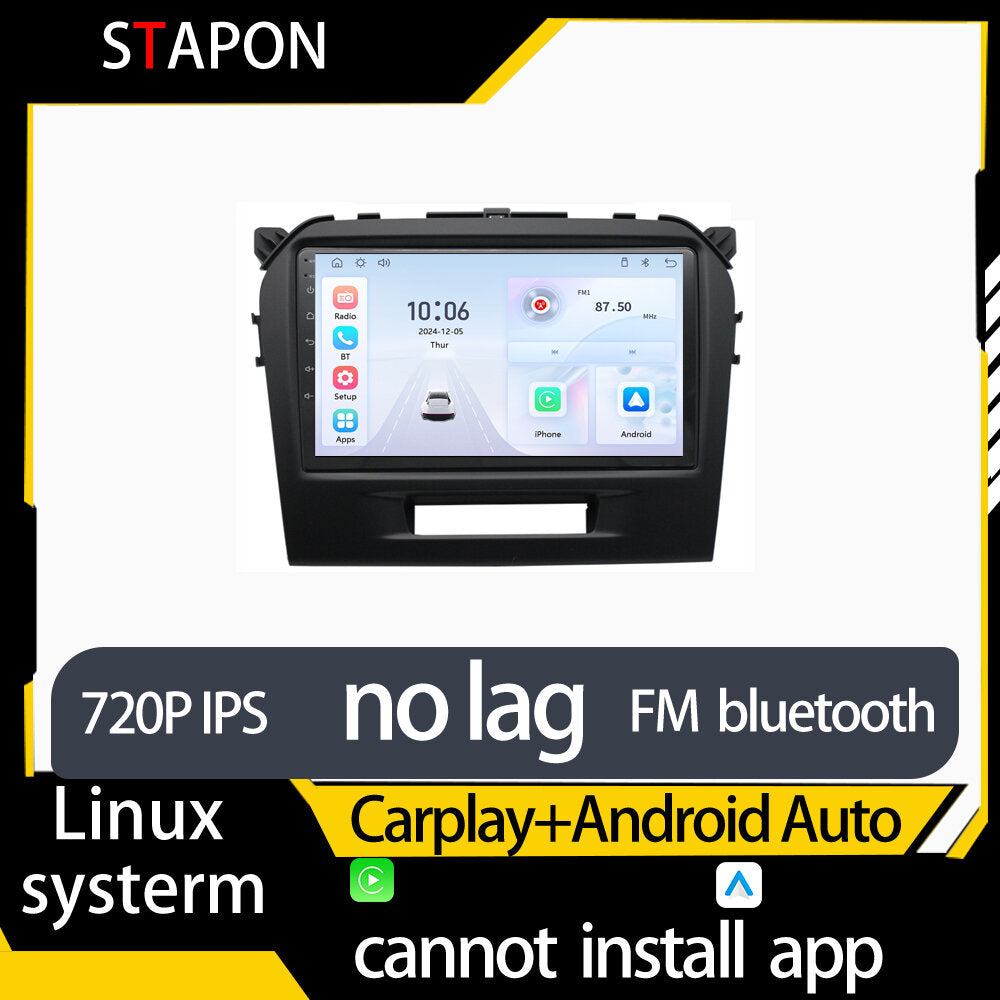 STAPON 9inch for suzuki vitara 2015-2023 linux mp5 with carplay android auto fm 1280x720p ips screen mirror link touch screen steering control L5