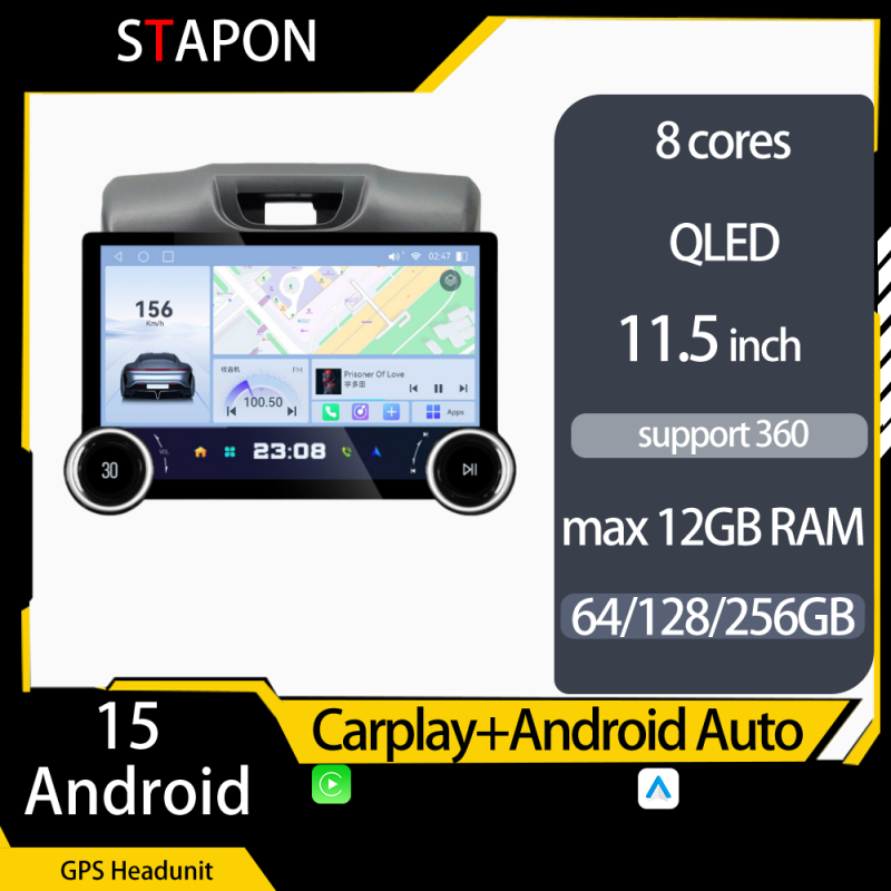 STAPON 11.5inch 64GB 128GB for isuzu dmax 2012-2018 android16 1920x1200p 2k screen carplay android auto 8CORE support 360camera car android headunit stereo 4g WiFi Bluetooth 5.0 GPS am FM rear view S115