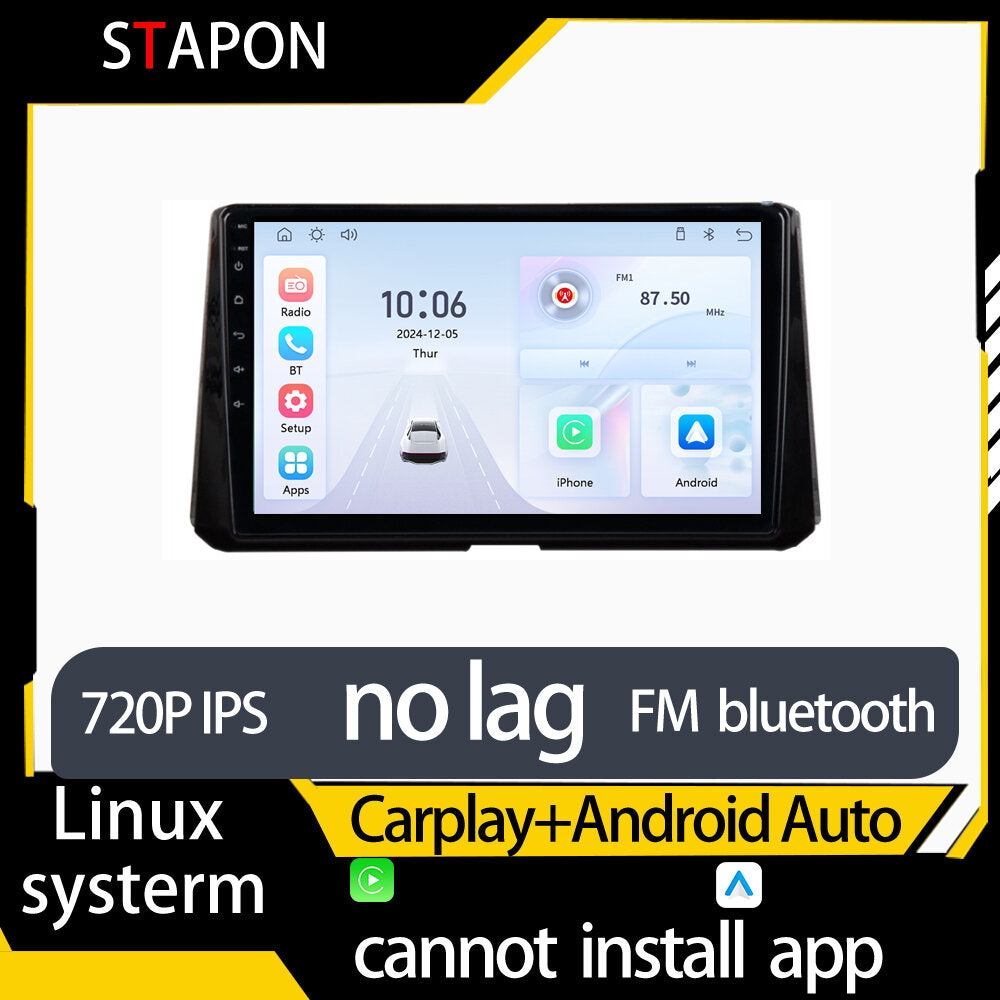 STAPON 10inch for toyota corolla 2020-2024 linux mp5 with carplay android auto fm 1280x720p ips screen mirror link touch screen steering control L5