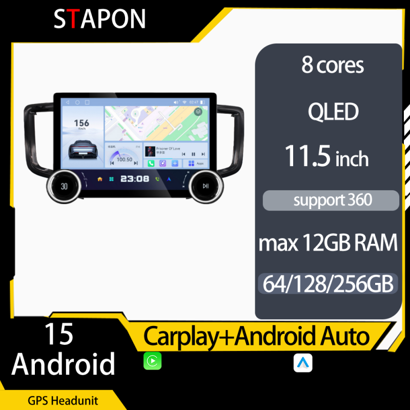 STAPON 11.5inch 64GB 128GB for honda odyssey 2015-2020 android16 1920x1200p 2k screen carplay android auto 8CORE support 360camera car android headunit stereo 4g WiFi Bluetooth 5.0 GPS am FM rear view S115