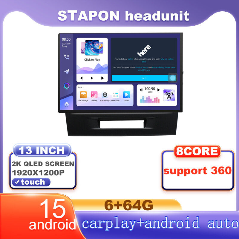 STAPON 13inch 6+64G for suzuki vitara 2016-2020 android16 1920x1200p 2k screen carplay android auto OCTA CORE support 360camera car android headunit car android stereo WiFi Bluetooth 5.0 GPS FM rear view S133