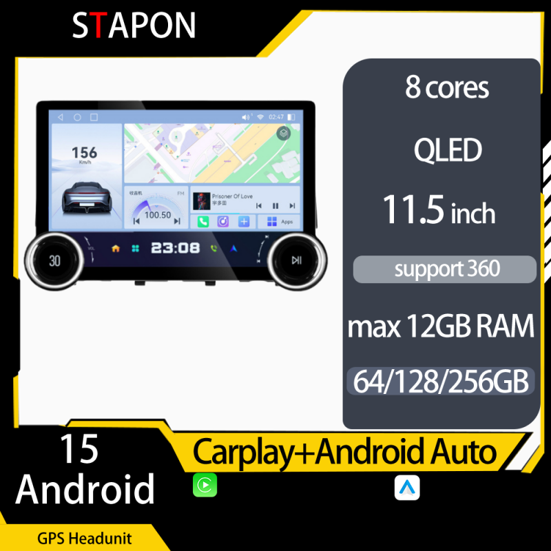 STAPON 11.5inch 64GB 128GB for honda civic 2016-2023 android16 1920x1200p 2k screen carplay android auto 8CORE support 360camera car android headunit stereo 4g WiFi Bluetooth 5.0 GPS am FM rear view S115