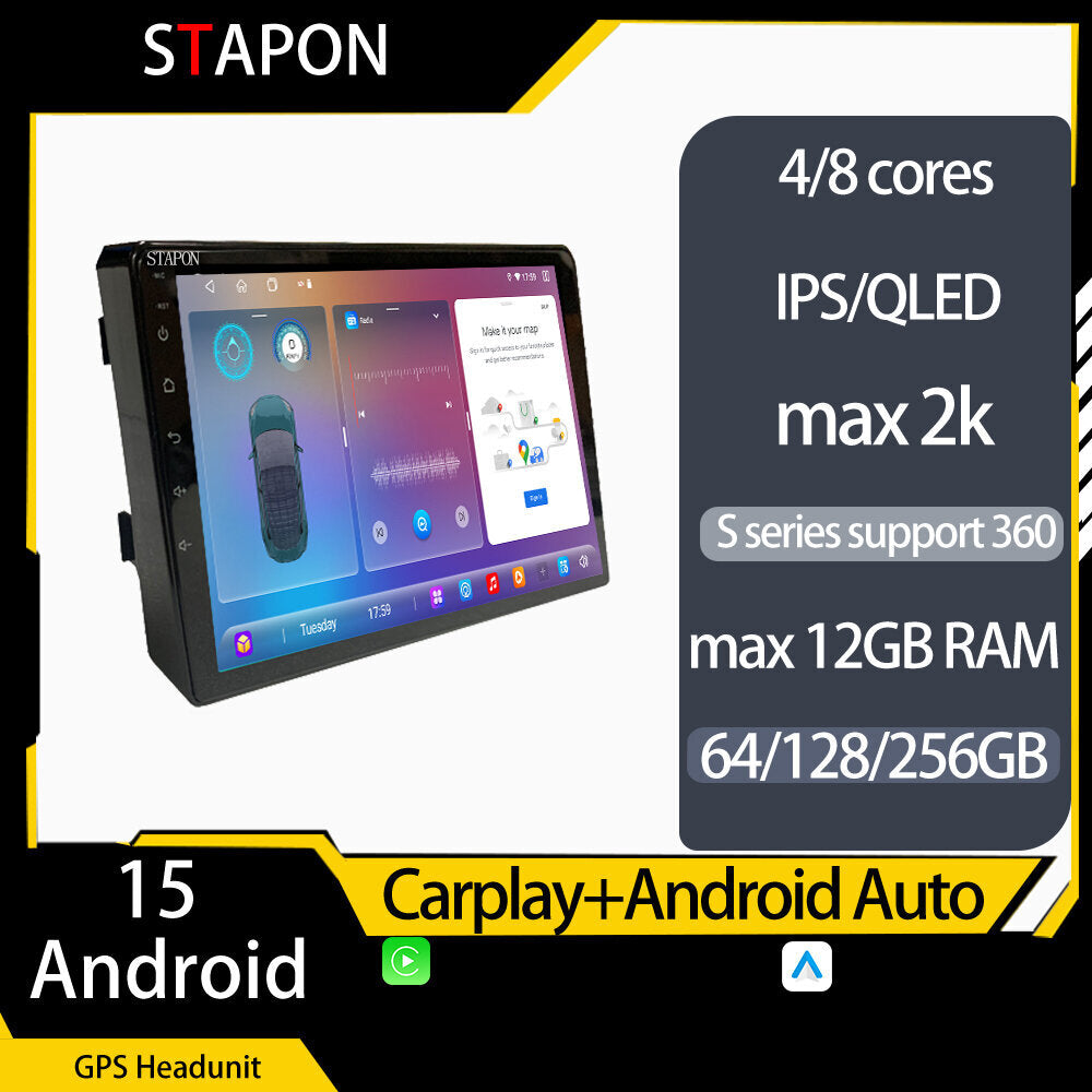 STAPON 9inch for mitsubishi new montero triton android16 64 128 256GB QLED IPS voice command carplay android auto OCTA CORE DSP 4G lte 360camera dashcam car stereo android HEAD UNIT plug play WiFi Bluetooth GPS