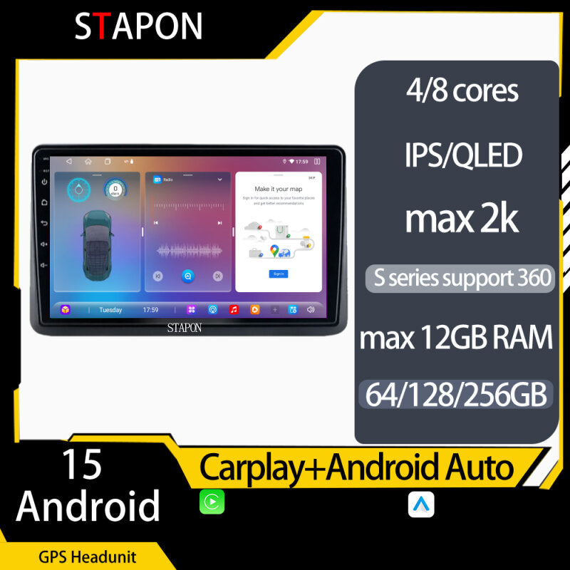 STAPON 9inch for honda city 2021-2024 android16 64 128 256GB QLED IPS voice command OCTA CORE DSP 4G LTE carplay android auto 360camera dashcam car stereo HEAD UNIT plug play WiFi Bluetooth GPS