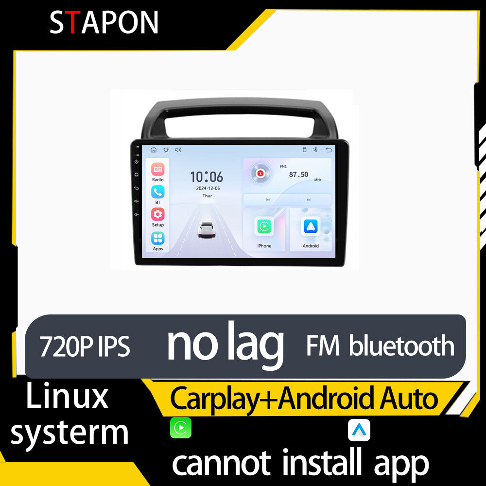 STAPON 9inch for kia carnival 2006-2013 linux mp5 with carplay android auto fm 1280x720p ips screen mirror link touch screen steering control L5