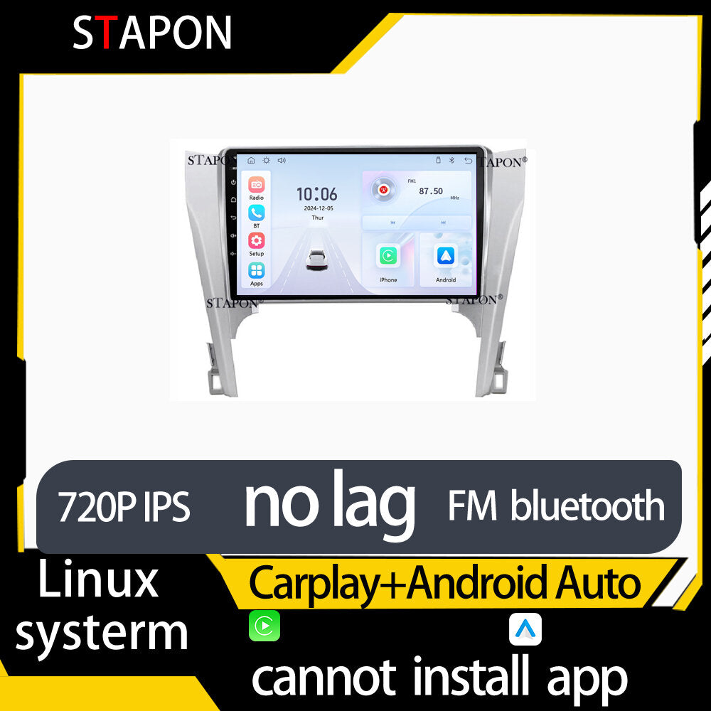 STAPON 10inch for toyota camry 2015-2015 linux mp5 with carplay android auto fm 1280x720p ips screen mirror link touch screen steering control L5
