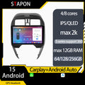 STAPON 10inch for Nissan almera 2016-2021 android16 64 128 256GB 2k QLED IPS OCTA CORE carplay android auto DSP 4G LTE 360camera dashcam car stereo android HEAD UNIT plug play WiFi Bluetooth GPS