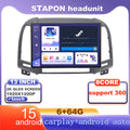 STAPON 13inch 6+64G for hyundai santafe 2005-2012 android16 1920x1200p 2k screen carplay android auto OCTA CORE support 360camera car android headunit car android stereo WiFi Bluetooth 5.0 GPS FM rear view S133