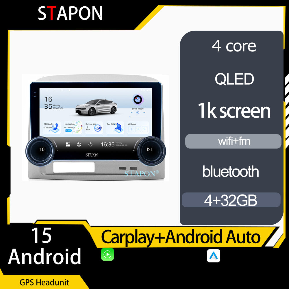STAPON 10.5inch 4+32GB for toyota vios 2004-2007 android16 carplay android auto 2.5D qled 1k SCREEN quad CORE car android head unit stereo WiFi Bluetooth GPS FM rear view S105