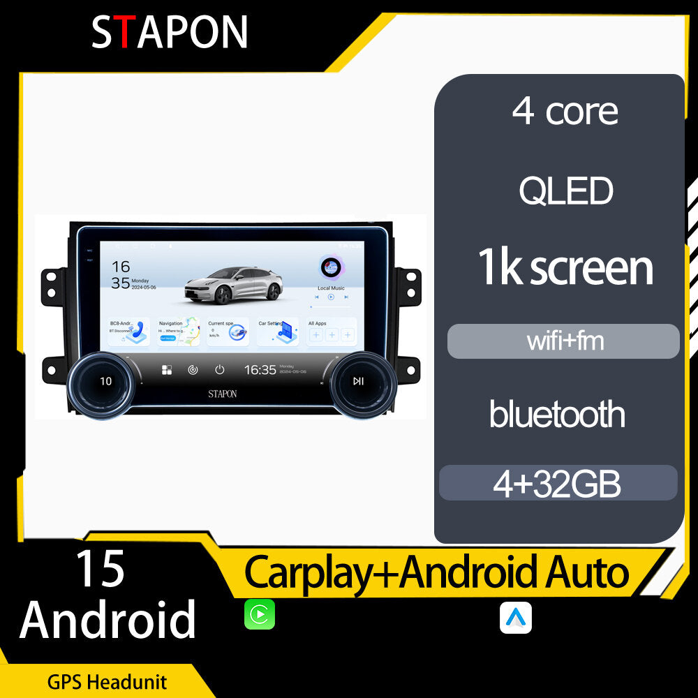 STAPON 10.5inch 4+32GB for suzuki sx4 2012-2016 android16 carplay android auto 2.5D qled 1k SCREEN quad CORE car android head unit stereo WiFi Bluetooth GPS FM rear view S105