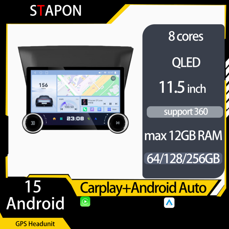 STAPON 11.5inch 64GB 128GB for mitsubishi montero 2009-2015 android16 1920x1200p 2k screen carplay android auto 8CORE support 360camera car android headunit stereo 4g WiFi Bluetooth 5.0 GPS am FM rear view S115