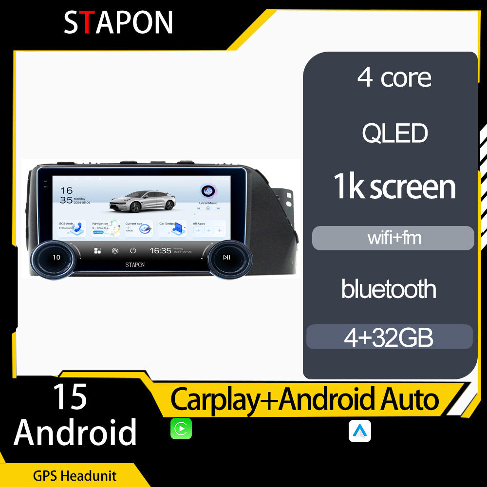 STAPON 10.5inch 4+32GB for hyundai reina android16 carplay android auto 2.5D qled 1k SCREEN quad CORE car android head unit stereo WiFi Bluetooth GPS FM rear view S105