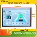 STAPON 13inch 6+64GB for MG ZS MG5 android16 2k 1920x1200p screen carplay android auto 2.5D qled SCREEN quad CORE car android headunit car android stereo WiFi Bluetooth 5.0 GPS FM rear view S132
