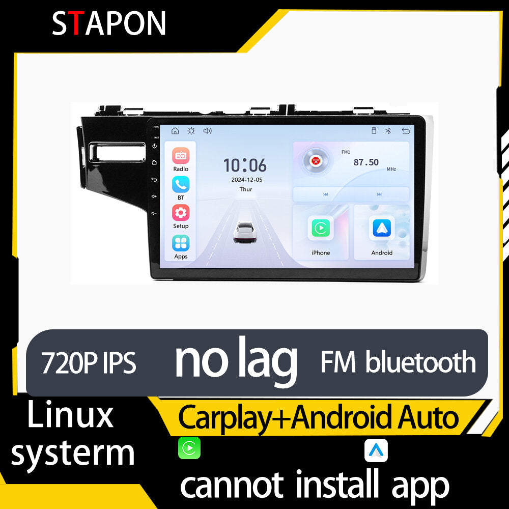 STAPON 10inch for honda jazz 2014-2019 linux mp5 with carplay android auto fm 1280x720p ips screen mirror link touch screen steering control L5