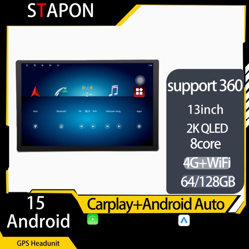 STAPON 13inch 64GB 128GB for navara 2005-2010 android16 1920x1200p 2k screen carplay android auto OCTA CORE support 360camera car android headunit car android stereo WiFi Bluetooth 5.0 GPS FM rear view S133