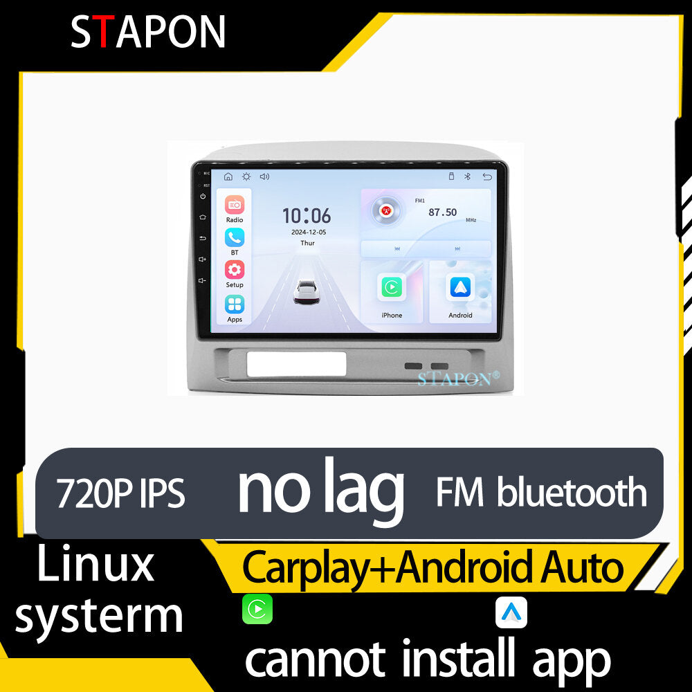 STAPON 9inch for toyota vios 2004-2007 linux mp5 with carplay android auto fm 1280x720p ips screen mirror link touch screen steering control L5