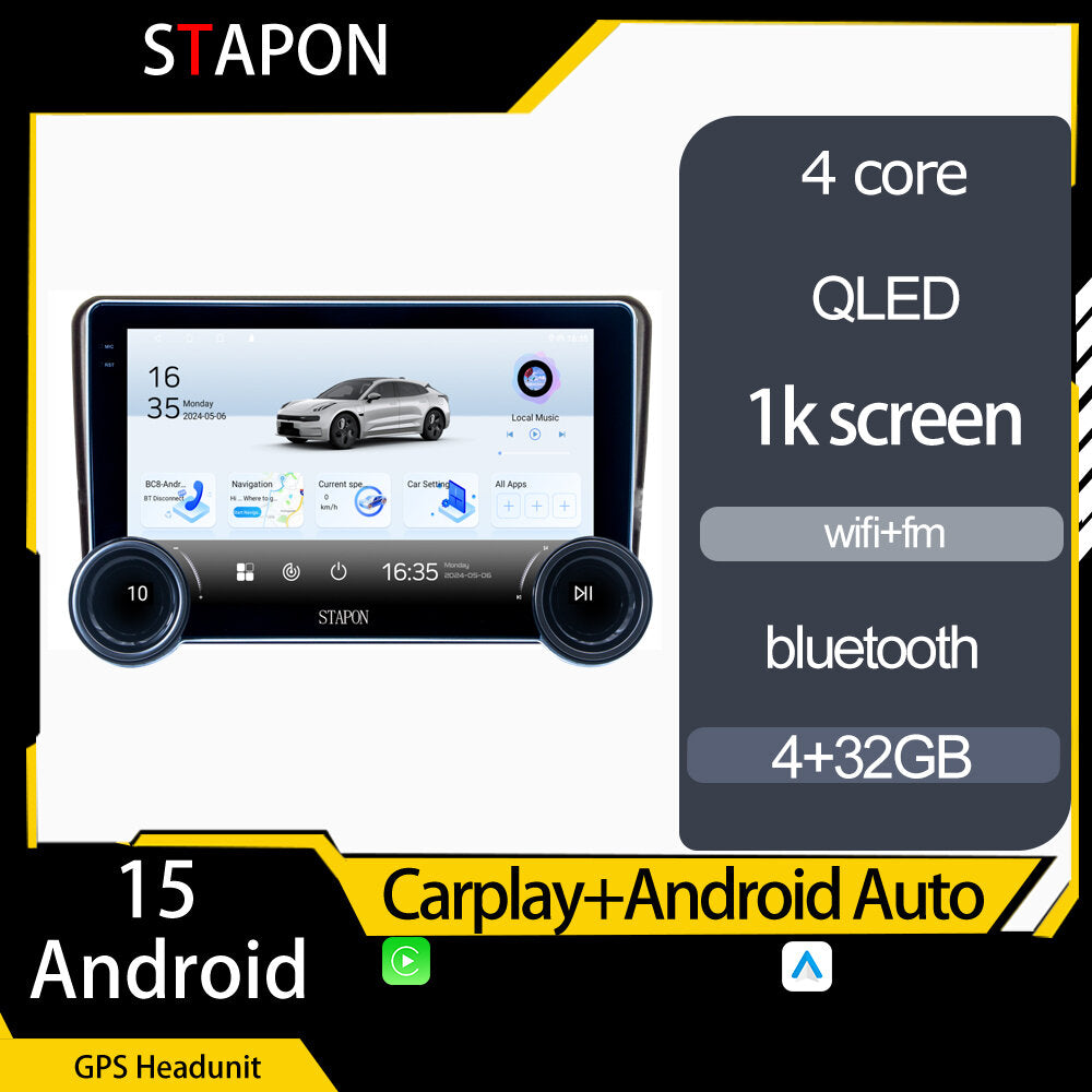 STAPON 10.5inch 4+32GB for honda mobilio brio 2011-2016 android16 carplay android auto 2.5D qled 1k SCREEN quad CORE car android head unit stereo WiFi Bluetooth GPS FM rear view S105