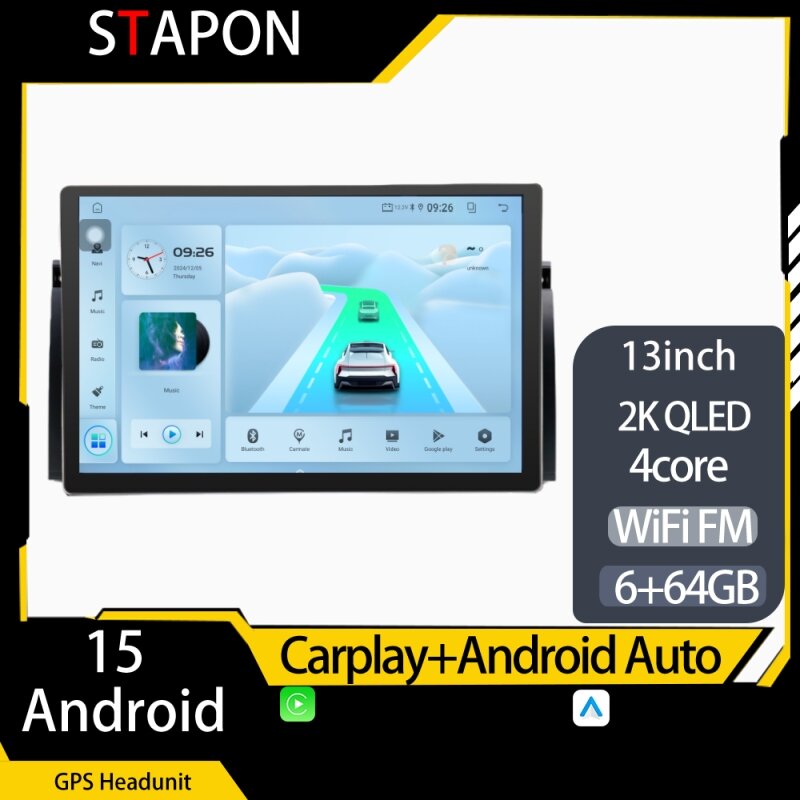 STAPON 13inch 64GB 128GB for E39 E53 M5 X5 android16 2k 1920x1200p screen carplay android auto 2.5D qled SCREEN quad CORE car android headunit car android stereo WiFi Bluetooth 5.0 GPS FM rear view S132