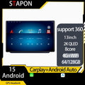 STAPON 13inch 64GB 128GB for mobilio brio 2011-2016  android16 1920x1200p 2k screen carplay android auto OCTA CORE support 360camera car android headunit car android stereo WiFi Bluetooth 5.0 GPS FM rear view S133