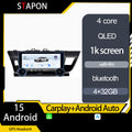 STAPON 10.5inch 4+32GB for toyota corolla 2014-2016 android16 carplay android auto 2.5D qled 1k SCREEN quad CORE car android head unit stereo WiFi Bluetooth GPS FM rear view S105
