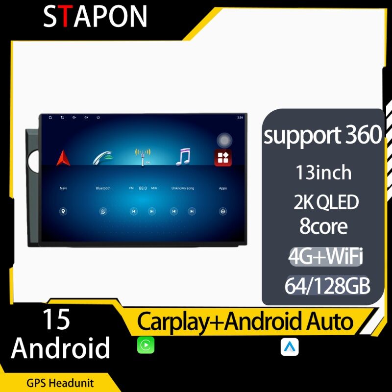 STAPON 13inch 64GB 128GB for brv 2017-2022 android16 1920x1200p 2k screen carplay android auto OCTA CORE support 360camera car android headunit car android stereo WiFi Bluetooth 5.0 GPS FM rear view S133