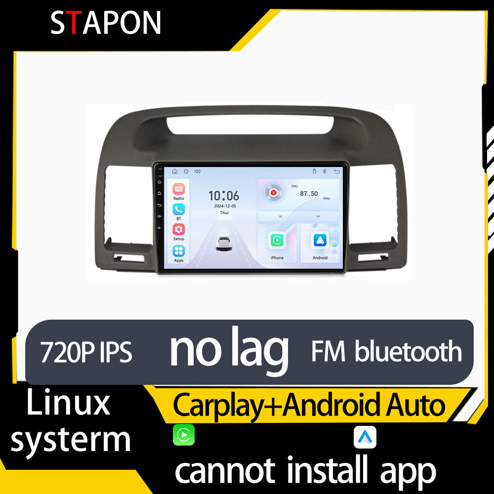 STAPON 9inch for toyota camry 2002-2005 linux mp5 with carplay android auto fm 1280x720p ips screen mirror link touch screen steering control L5