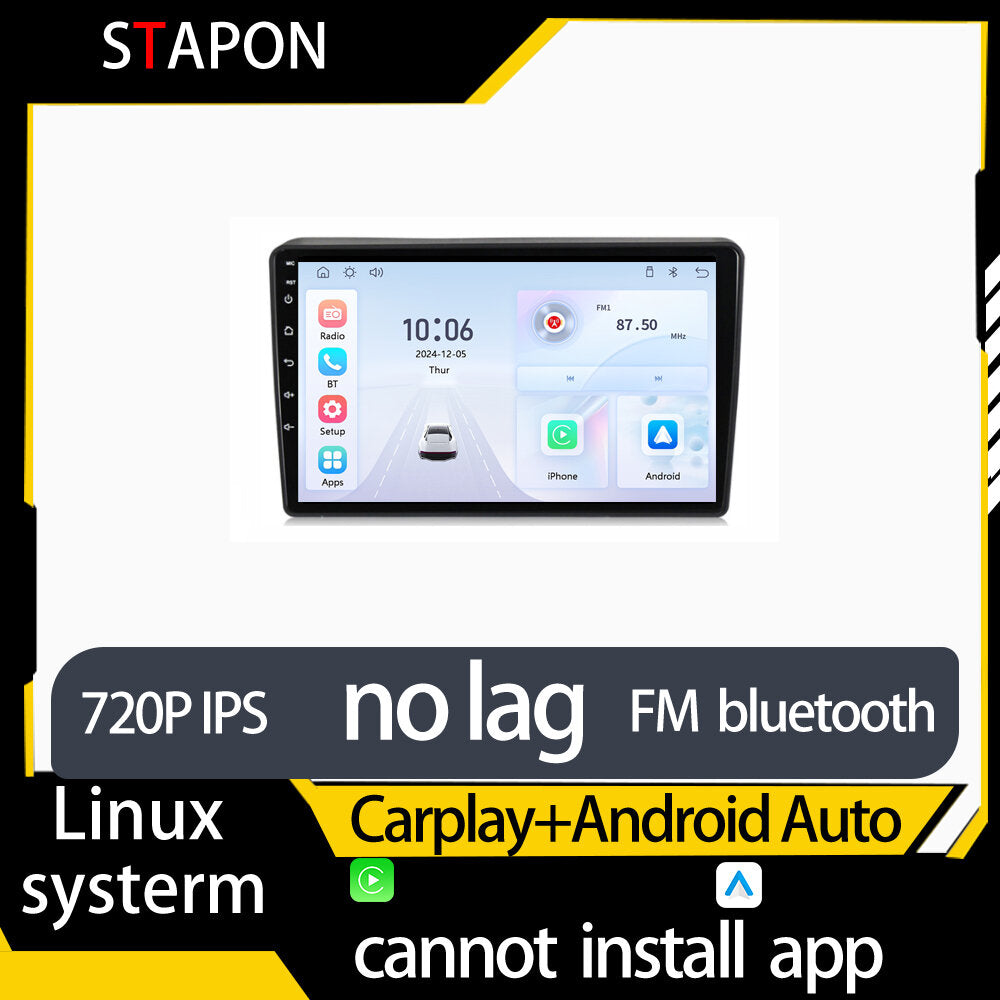 STAPON 9inch for nissan navara d40 2005-2010 linux mp5 with carplay android auto fm 1280x720p ips screen mirror link touch screen steering control L5