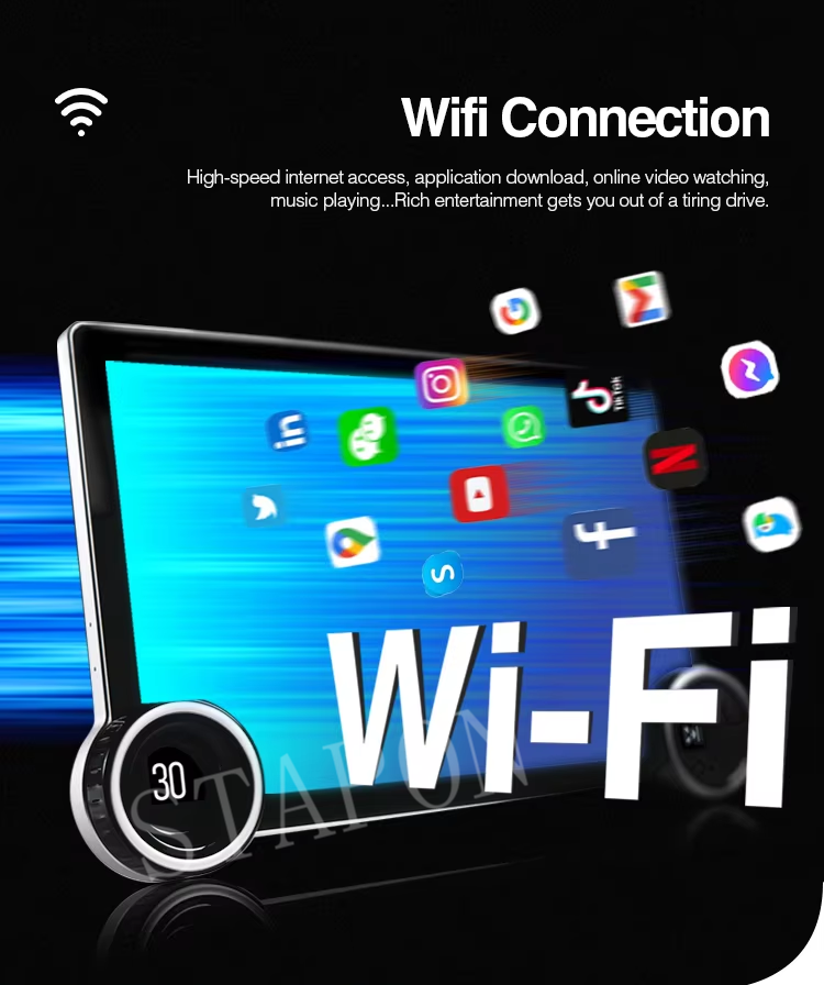 STAPON 10.5inch 4+32GB for  android16 carplay android auto 2.5D qled 1k SCREEN quad CORE car android head unit stereo WiFi Bluetooth GPS FM rear view S105