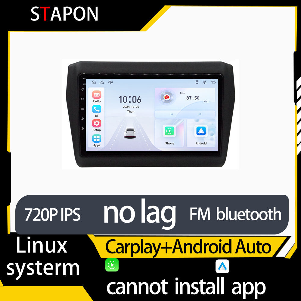 STAPON 9inch for suzuki swift 2019-2023 linux mp5 with carplay android auto fm 1280x720p ips screen mirror link touch screen steering control L5