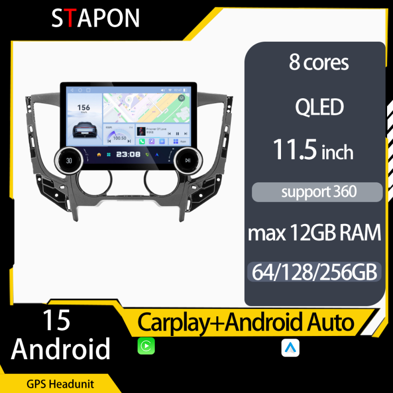 STAPON 11.5inch 64GB 128GB for mitsubishi montero triton 2016-2019m android16 1920x1200p 2k screen carplay android auto 8CORE support 360camera car android headunit stereo 4g WiFi Bluetooth 5.0 GPS am FM rear view S115