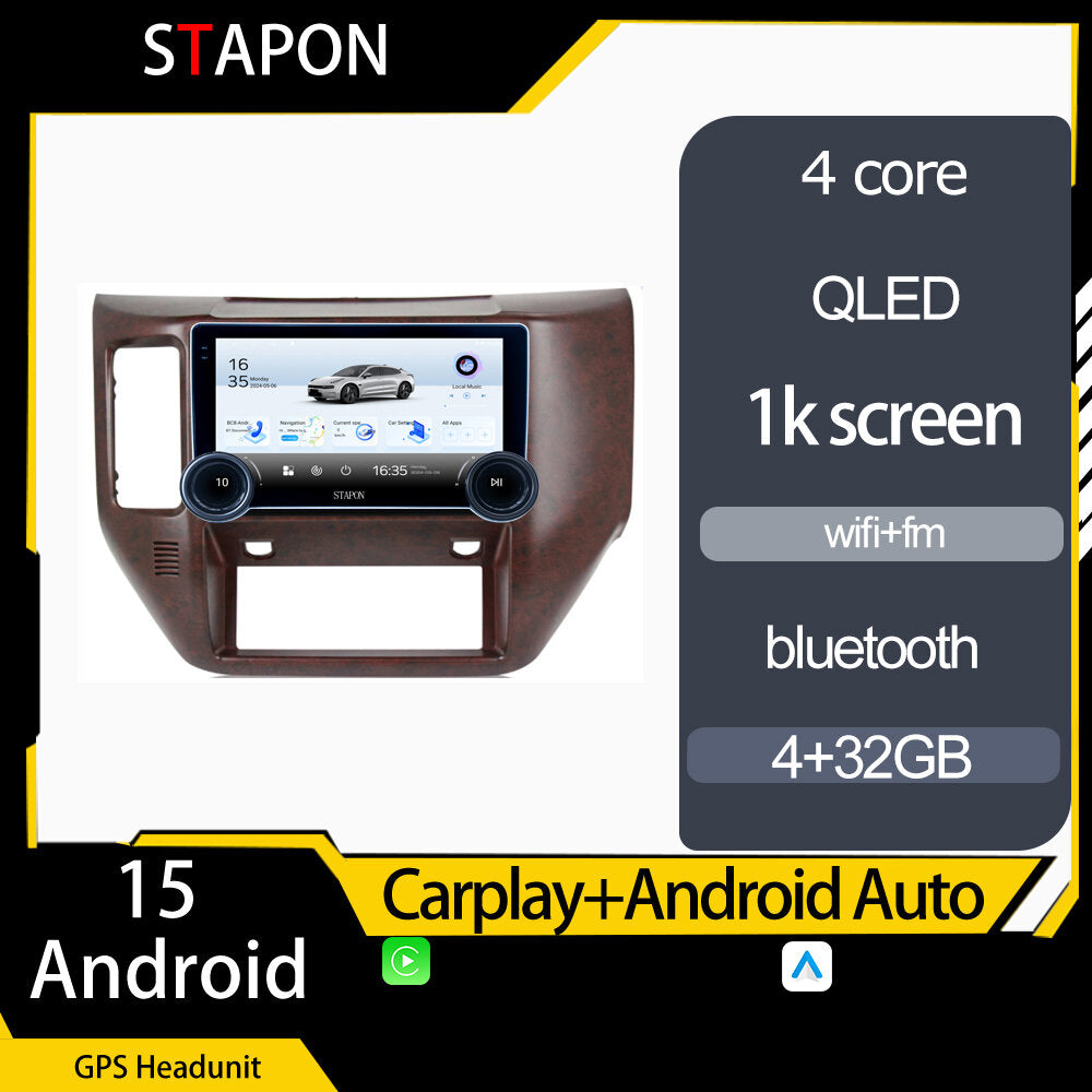 STAPON 10.5inch 4+32GB for nissan patrol 2011-2015 android16 carplay android auto 2.5D qled 1k SCREEN quad CORE car android head unit stereo WiFi Bluetooth GPS FM rear view S105