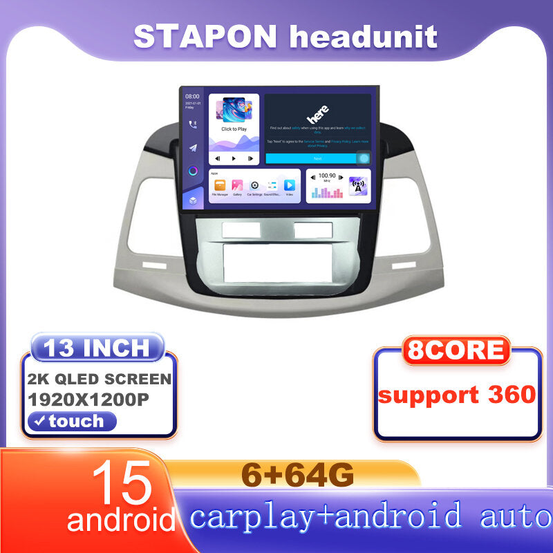 STAPON 13inch 6+64G for toyota innova 2005-2011a android16 1920x1200p 2k screen carplay android auto OCTA CORE support 360camera car android headunit car android stereo WiFi Bluetooth 5.0 GPS FM rear view S133