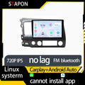 STAPON 10inch for honda civic 2006-2011 linux mp5 with carplay android auto fm 1280x720p ips screen mirror link touch screen steering control L5